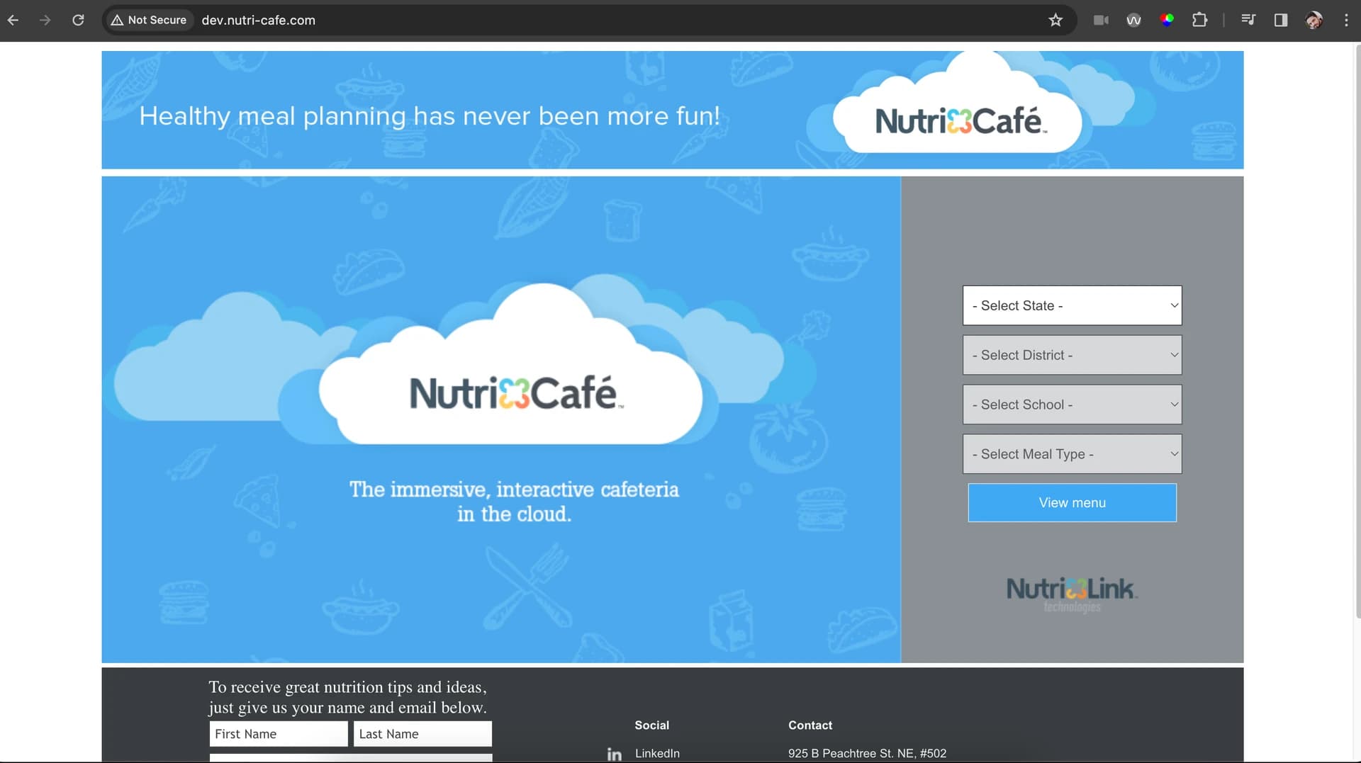 Nutricafe: The Immersive, Interactive cafeteria in cloud