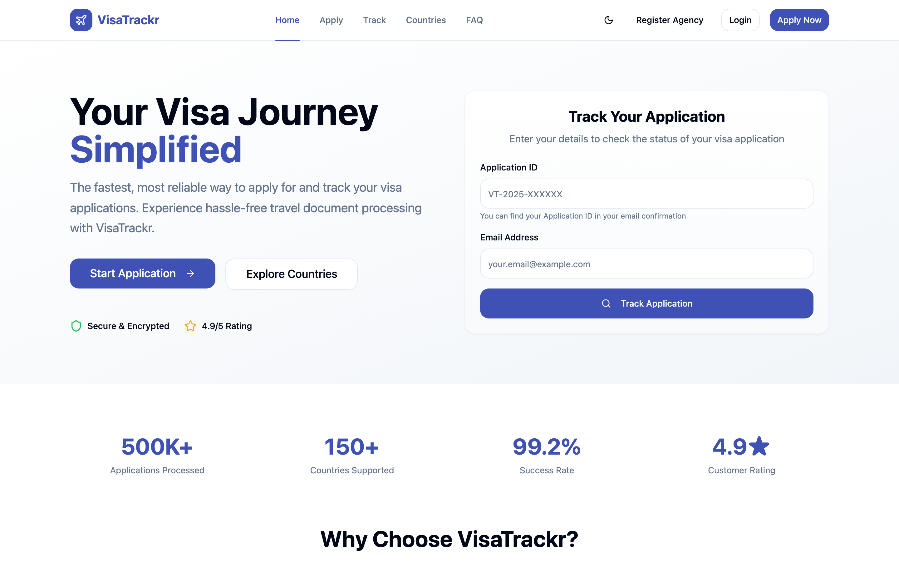 VisaTrackr — Visa platform